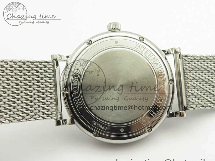 MIROTIME 0327 Breathable Portofino IW356501 SS V3 MK 1:1 Best Edition White Dial Gold Markers On SS Mesh Bracelet MIYOTA 7197